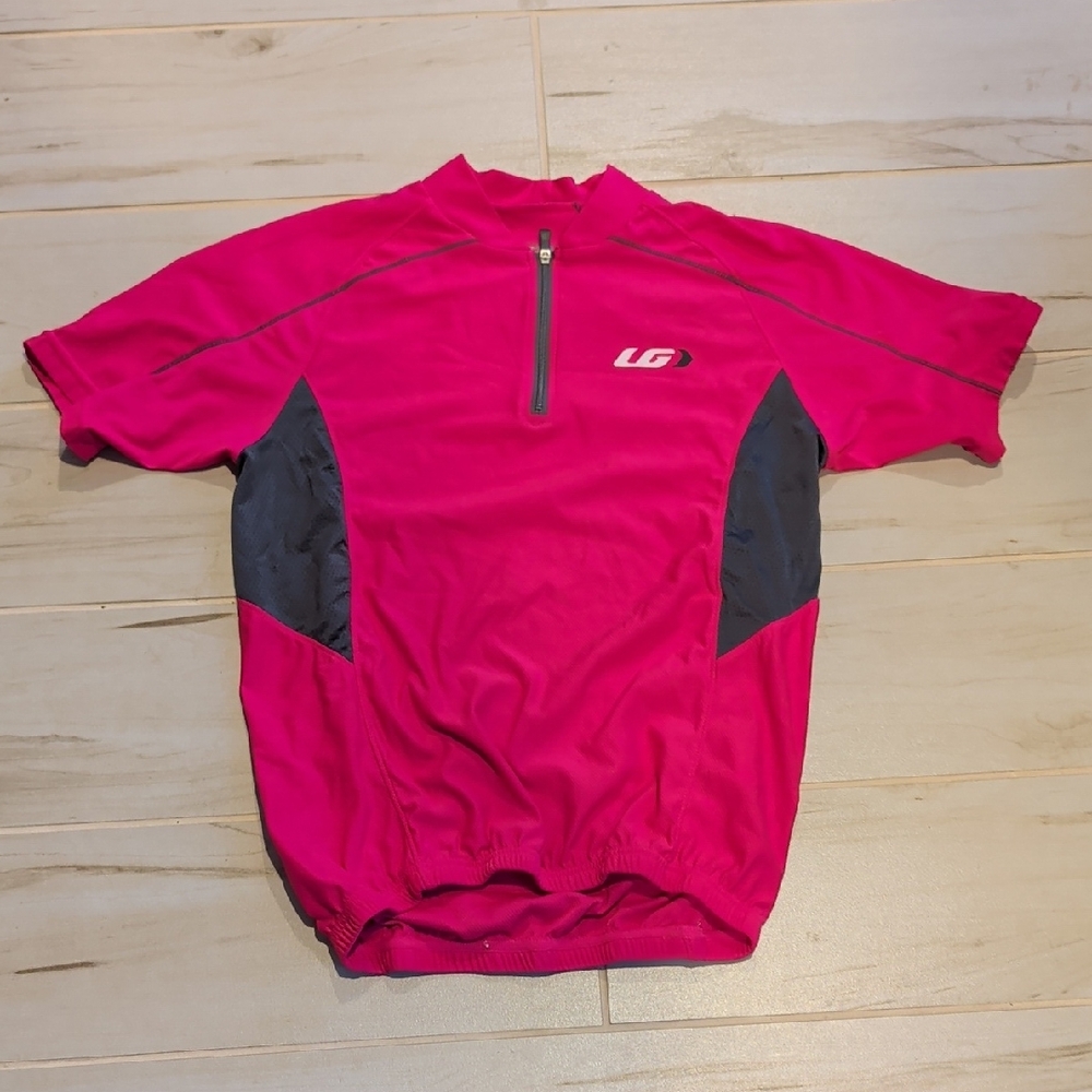 LG Kids Fuchsia and Charcoal Cycling Jersey